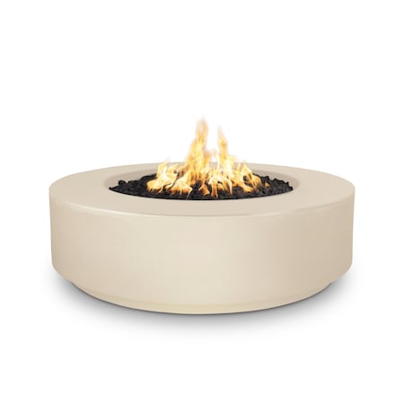 The Outdoor Plus 42 Round Florence Fire Pit, GFRC Concrete, Vanilla, Plug & Play Electronic Ignition, Natural Gas OPT-FL4224EKIT-VAN-NG
